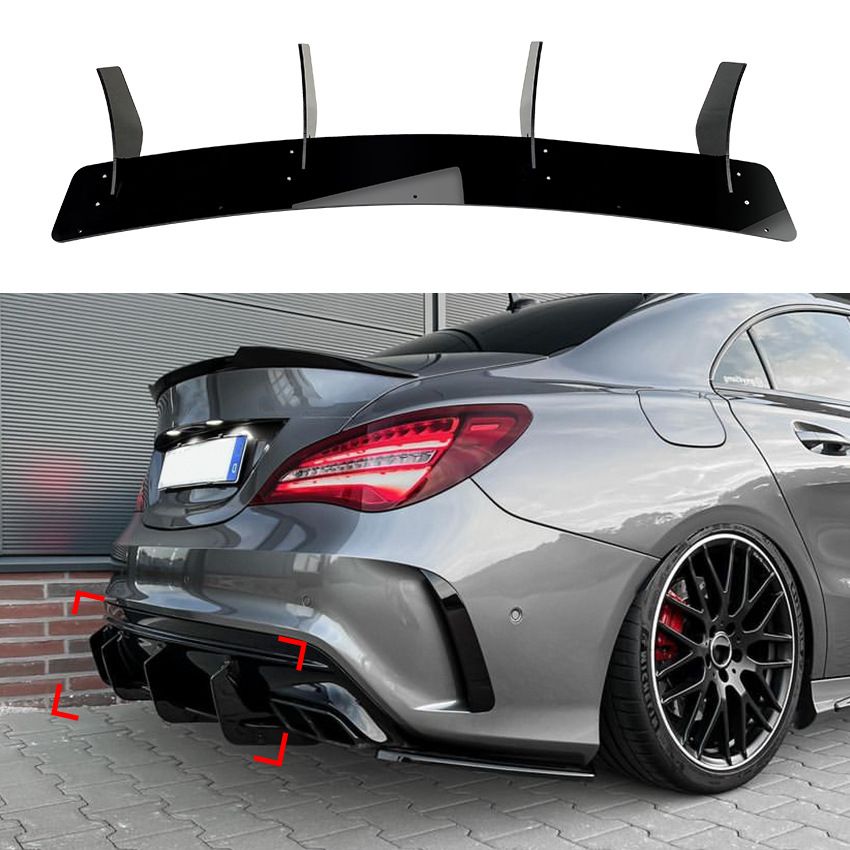 Diffuser under spoiler fits on Mercedes C117 X117 CLA 45 AMG (facelift only)