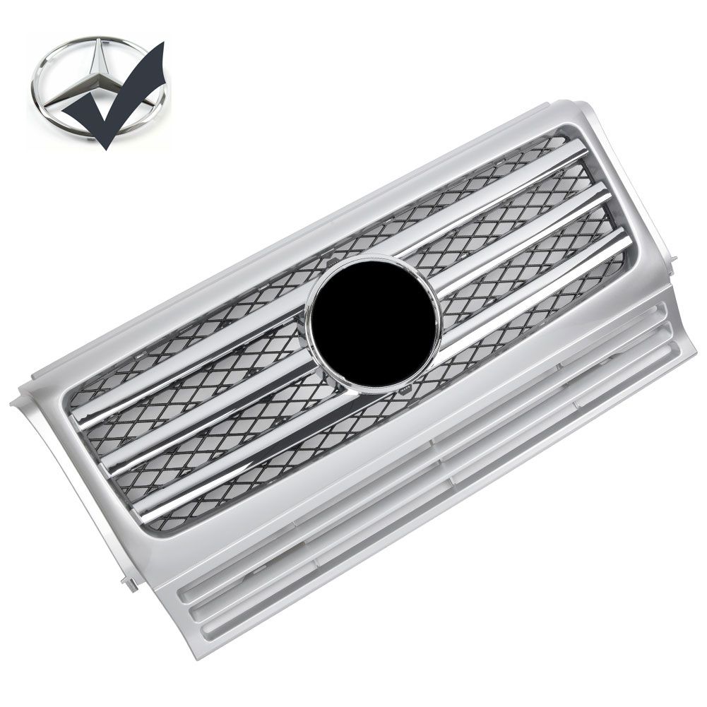 Grille Sport fits for Mercedes W463 G 1990-2018 Silver Chrome LOOK